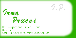 irma prucsi business card